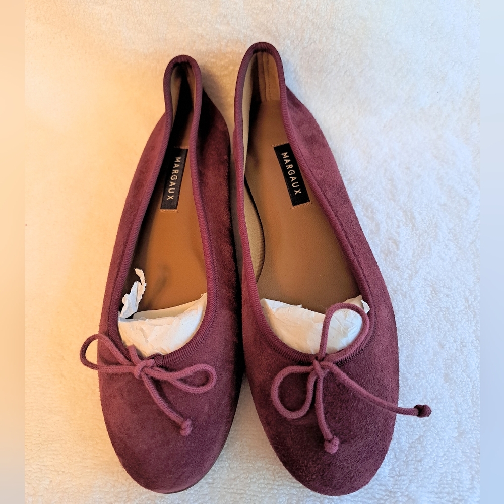 NEW Margaux THE DEMI Burgundy Suede Ballet Flats Shoes - EU 38 / US 7.5